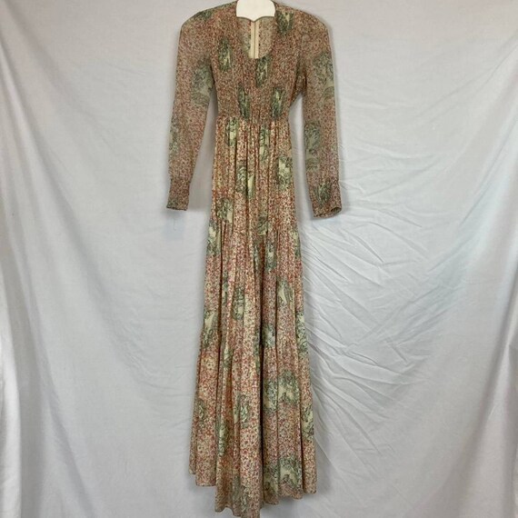 1970s Art Nouveau Maxi Dress - image 1