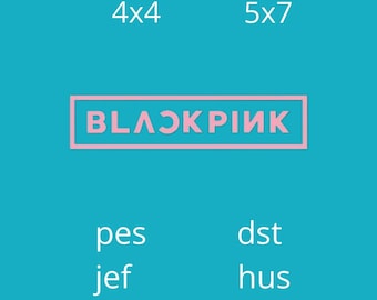Zwart Roze logo K-pop-Borduurwerk ontwerp patroon-Twee maten-Ontwerp voor borduurmachine Instant digitale download