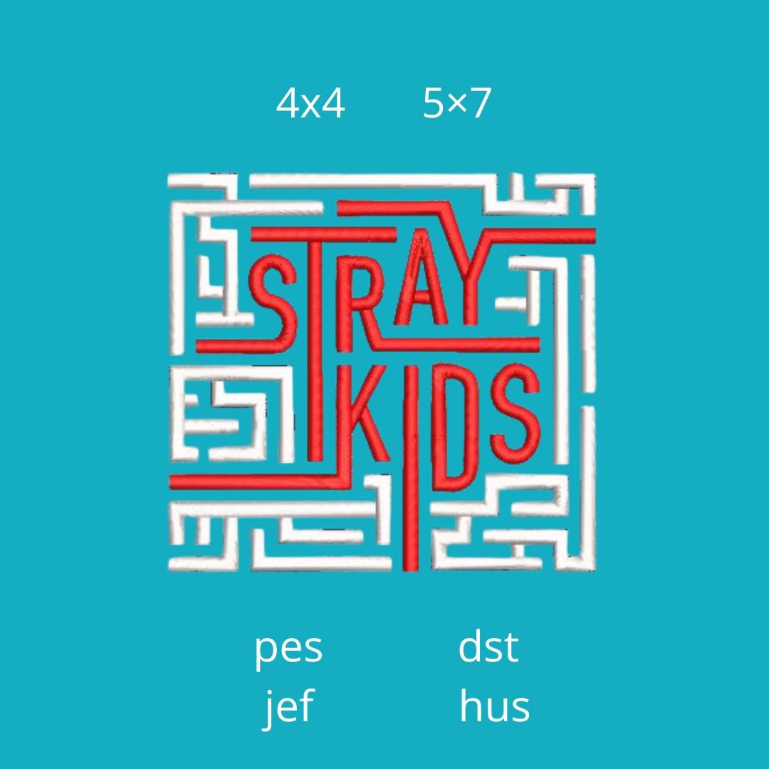 Stray Kids Kpop Logo - Embroidery Design Pattern - Two Sizes - Instant ...