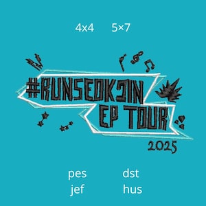 Runseokjin Ep.Tour The Movie KPop-logotyp broderidesignmönster - två storlekar - broderimaskindesign direkt digital nedladdning