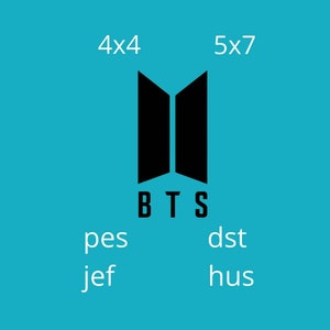 BTS KPop Logo-Embroidery Design Pattern- Two Sizes-Design for Embroidery Machine Instant Digital Download