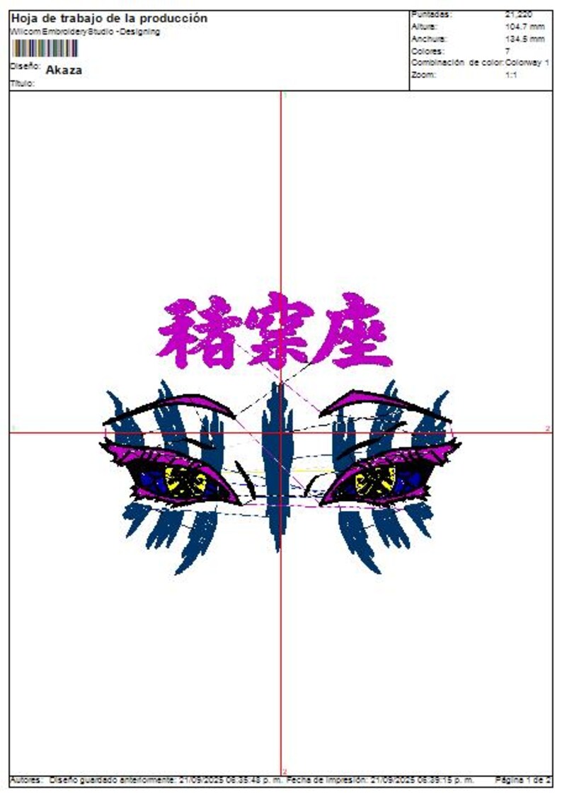 Demon Slayer Akaza - Embroidery Design Pattern - Design for Embroidery ...