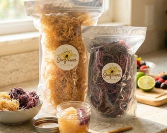 St Lucia Sea Moss Bundle: Raw Gold & Rare Purple Seamoss