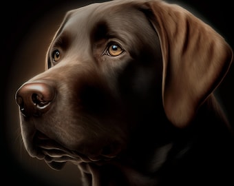 ラブラドール犬、犬の肖像画、デジタルアート、デジタルプリントのダウンロード、印刷可能なアート、絵画、壁アート、室内装飾