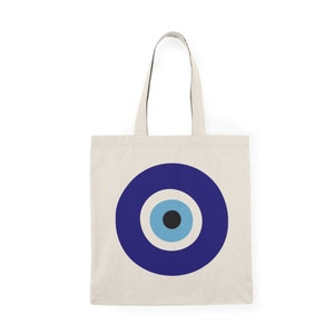 Evil Eye Natural Tote Bag // Hamsa Tote Bag // Nazar Bag //Mati Tote Bag