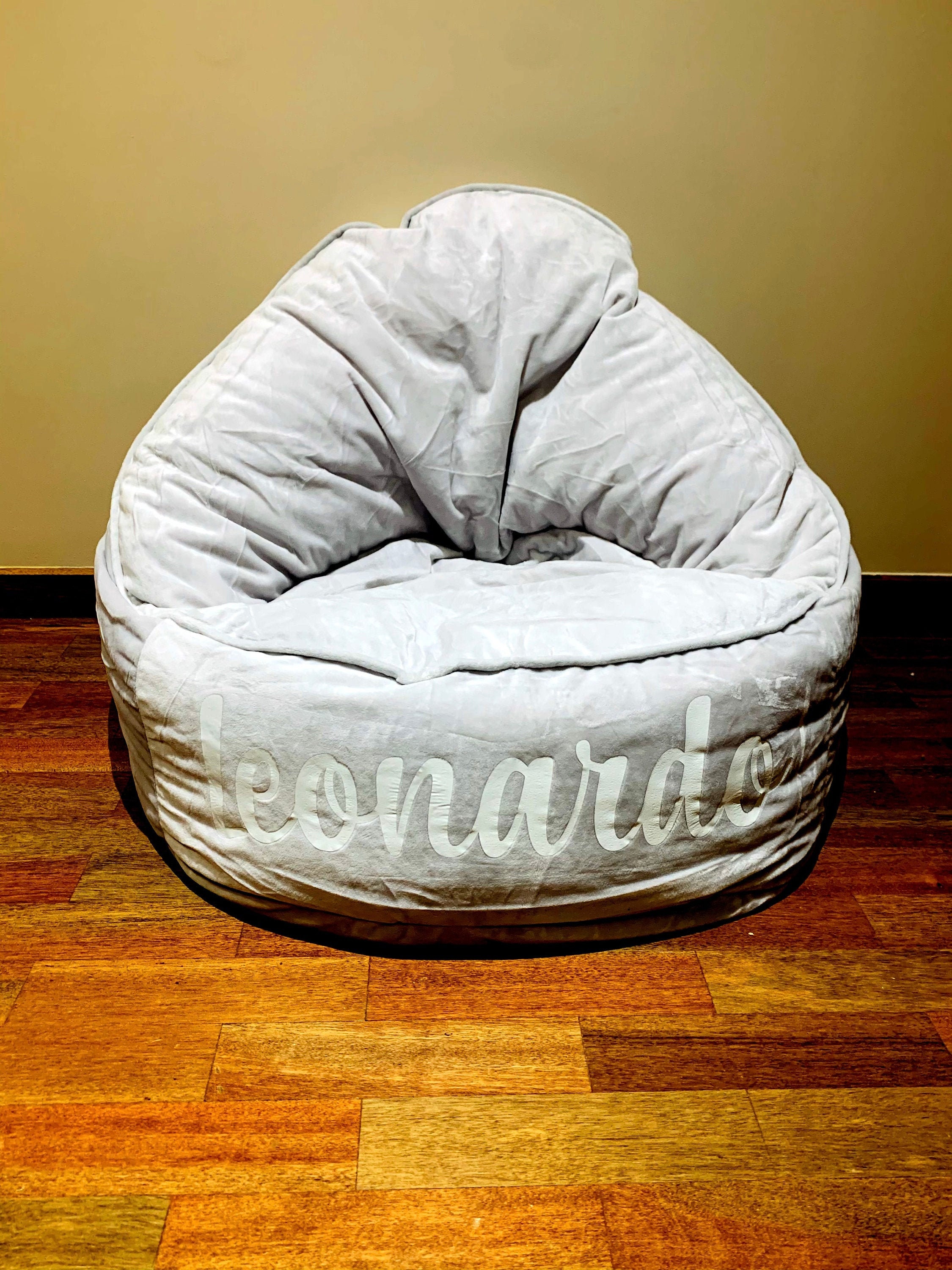 Personalised Bean Bag Chair Grey Etsy
