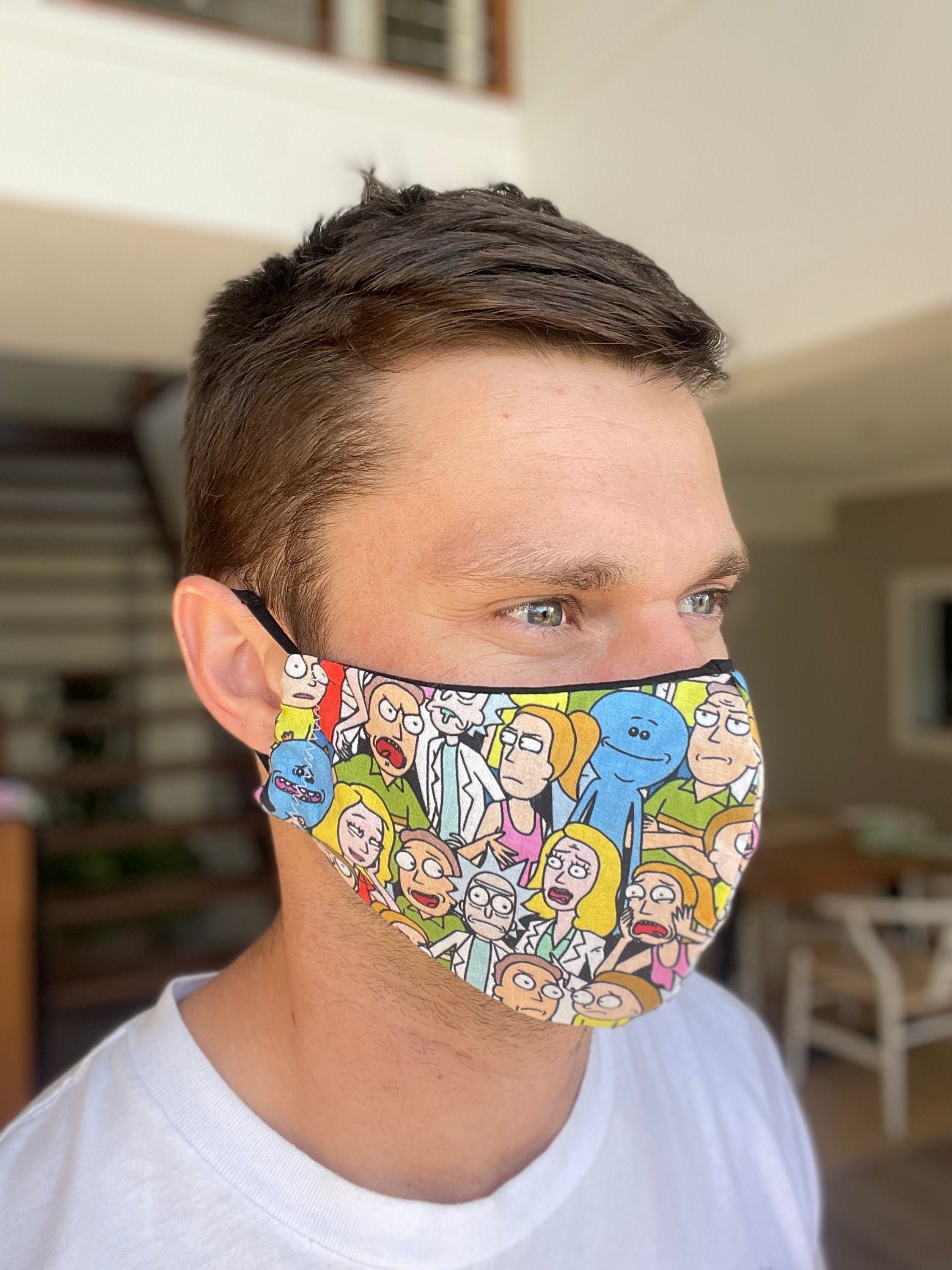 Rick and morty face mask | Etsy