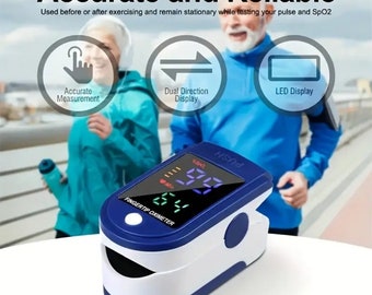 LED Display Fingertip Oximeter Blood Oxygen Saturation Monitor with Pulse Rate and Bar Graph (no batteries)