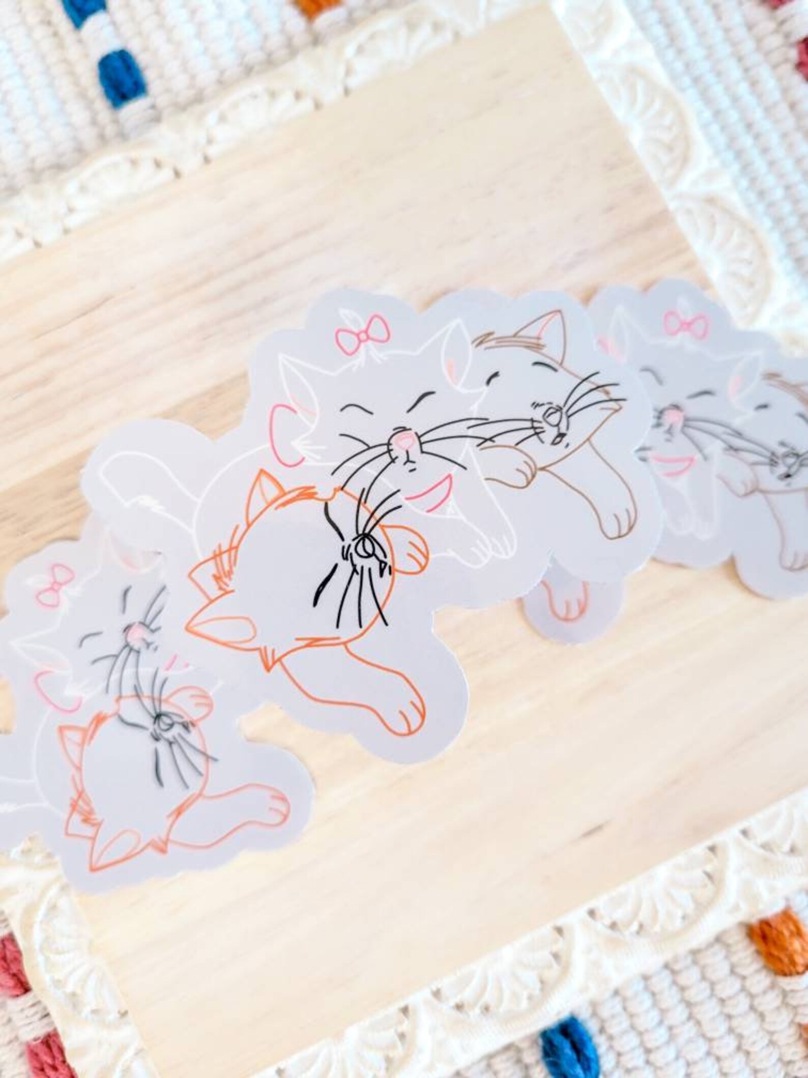 Disney Aristocats Sticker Clear Vinyl Aristocats Kittens Sticker Disney ...