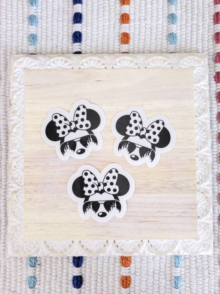 Black Minnie Mouse Inspired Transparent Vinyl Sticker Inspired Disney ...