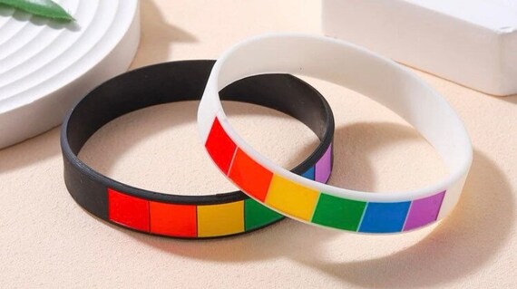Brand New Unisex Gay Pride Rainbow Silicone Bracelet Buy 5 Save 25% 