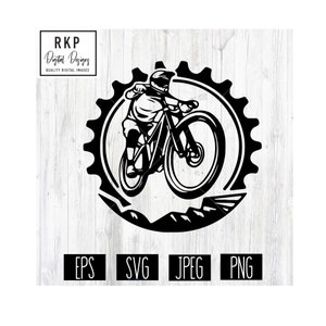 Mountain Bike, Bike Gear, Mountains, SVG, PNG, Jpeg, EPS, Pdf- Digital Download Image