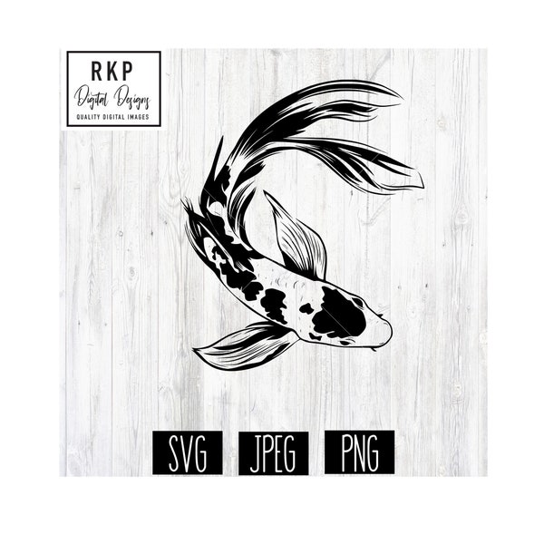 Koi, Japanese Koi, SVG, PNG, Jpeg - Digital Download Image