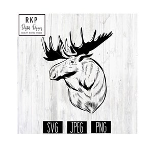 Moose, SVG, PNG, Jpeg - Digital Download Image