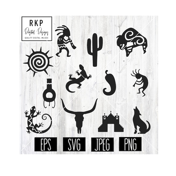 Southwest Clipart Bundle, Desert Graphics (svg png jpeg eps pdf) (Digital Download)