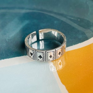 925 Sterling Silver Ring_ Poker  Adjustable Hand 925 Sterling Ring_Aphrodite Sterling