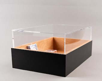 Humidor negro mate – Caoba, cuero sueco, higrómetro (200 unidades)
