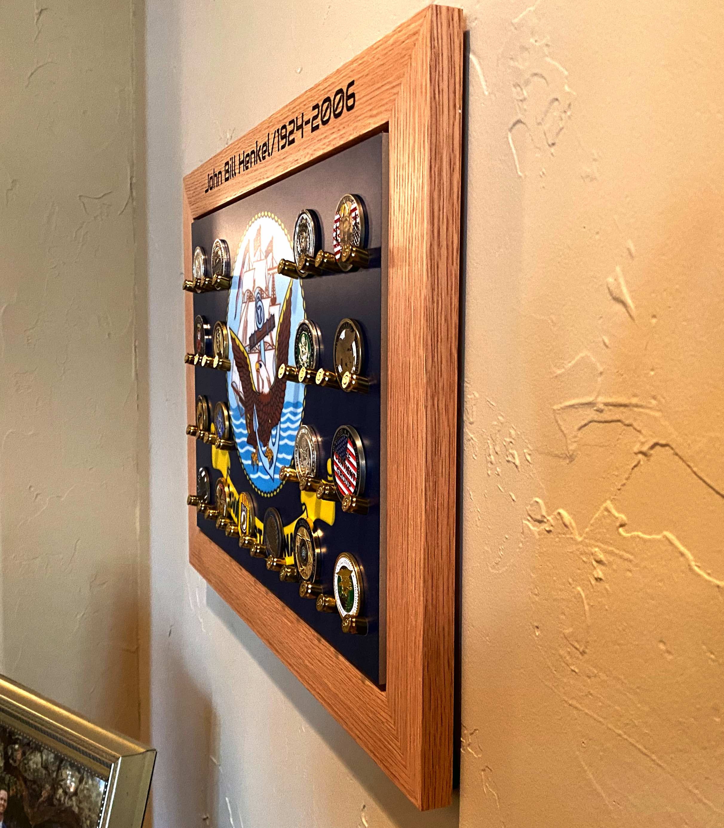 Navy Challenge Coin Holder Display To Showcase Their Etsy Navy challenge coin holder display to showcase their etsy