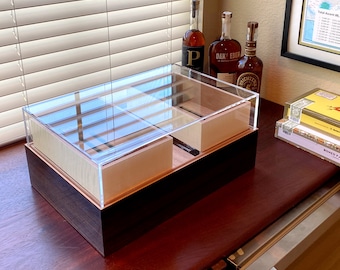 Rosewood Humidor with Mahogany, Premium Hygrometer and Swede Leather Bottom - 200 count cigar capacity