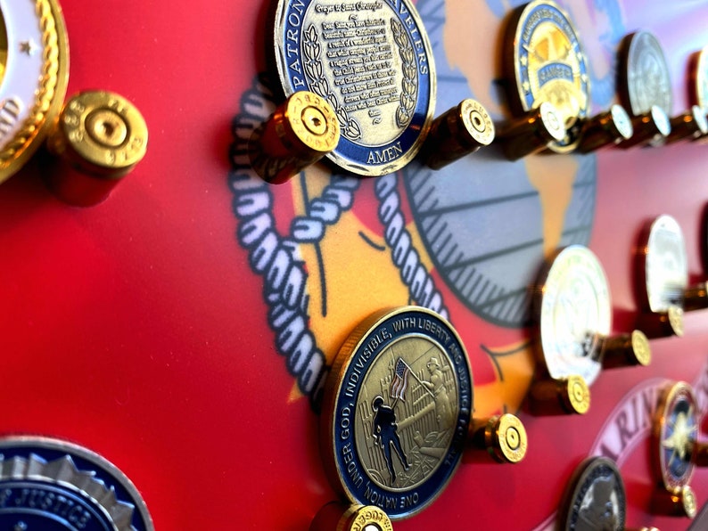 24 CT - US Marine Challenge Coin Display, Premium Holder to Showcase on ...