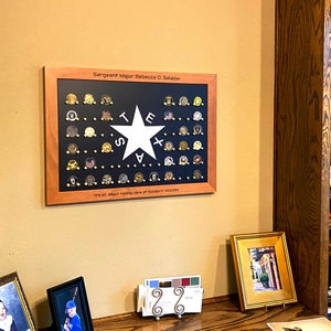 54CT Texas Star Flag Coin Display to showcase on the wall. Perfect gift for retirement promotion.  Great Mother gift to their soldier