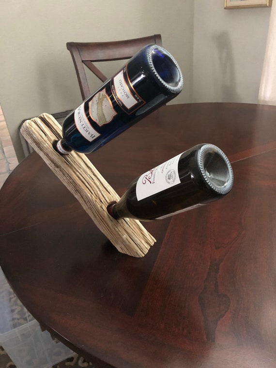 Handmade Zero Gravity Driftwood Wine Holder Etsy