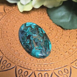 Cabochão de cobre malaquita, pedra preciosa de cobre malaquita, pedra preciosa solta para fabricação de joias