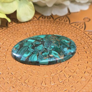 Cabochão de cobre malaquita, pedra preciosa de cobre malaquita, pedra preciosa solta para fabricação de joias