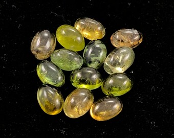Tourmaline Cabochon, Oval Shape Green Tourmaline Gemstone Lot, Natural Tourmaline Crystal