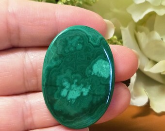 Natural Malachite Cabochon, Green Malachite Gemstone For Making Jewelry
