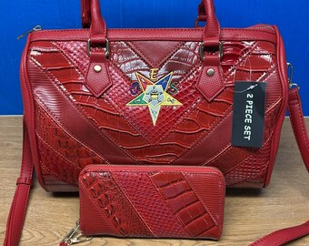OES Croc Duffle Purse with Wallet
