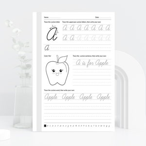 Cursive Handwriting Workbook: Practice Sheets, Letters, Words (PDF)