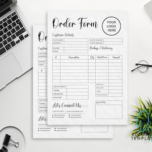 Editable Order Form Template: Custom Invoice Sheet (Canva, A4/US Letter) (Digital Download)