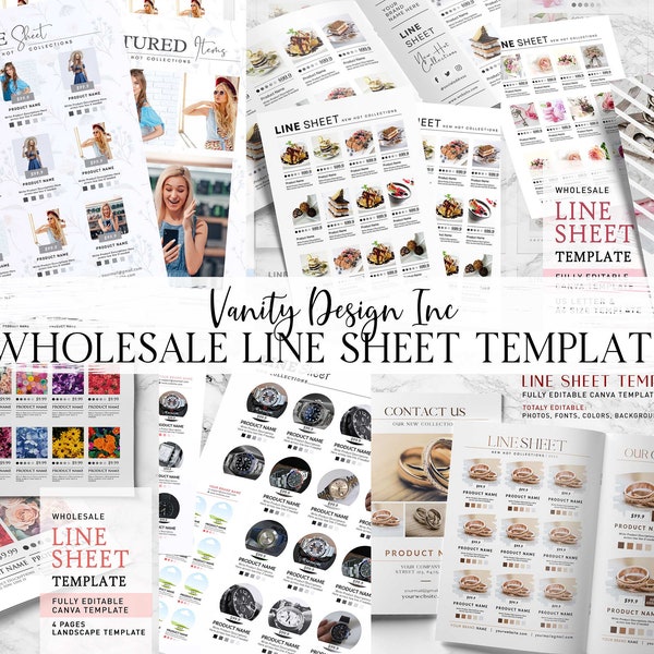 Line Sheet Template Bundle, Großhandel Produktkatalog, Line Sheet Großhandel, Großhandel Sales Sheet, Etsy Preisliste, Business Line Sheets