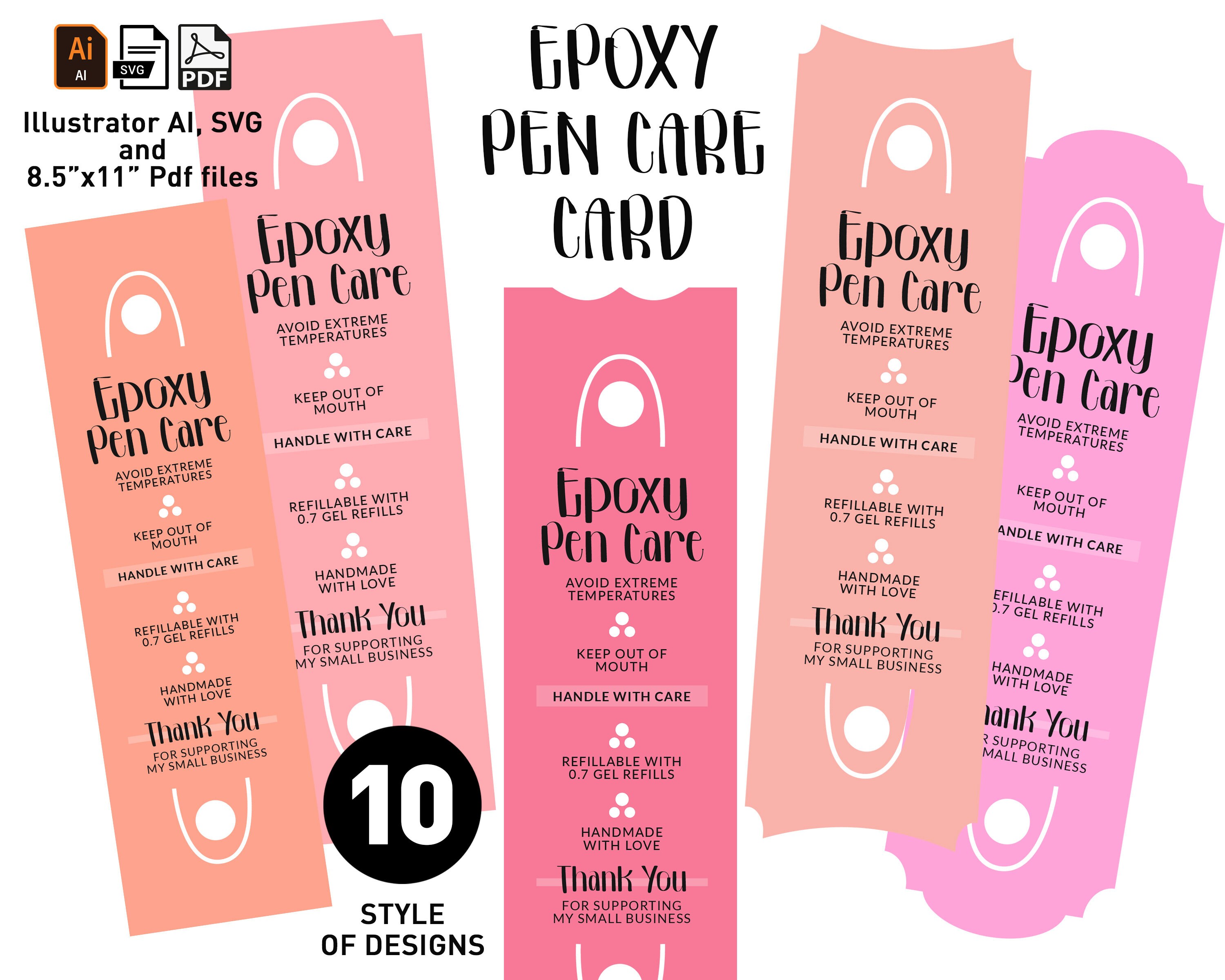 Pen Care Card Svg Care Card SVG Pen Care Instruction Pen Etsy Canada