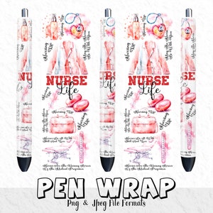 Nurse Pen Wrap PNG, Medical Pen Wrap, Epoxy Pen Wrap, Nurse Gift, Glitter Pen Wrap, Sublimation Pen Wrap, Digital Pen Wrap, Nurse Lover Gift