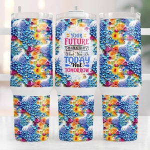 Watercolor Peacock 40oz Tumbler Wrap: Sublimation Design (PNG)
