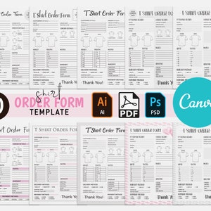Editable Shirt Order Form Template: Canva Tee Order (Digital Download)