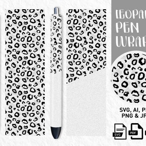 Leopard Pen Wrap: Cheetah Print, Glitter Sublimation (Digital Download)