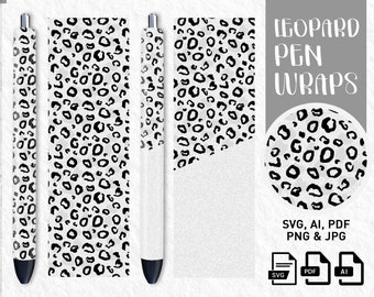 Custodia per penna leopardata: stampa ghepardo, sublimazione glitterata (download digitale)