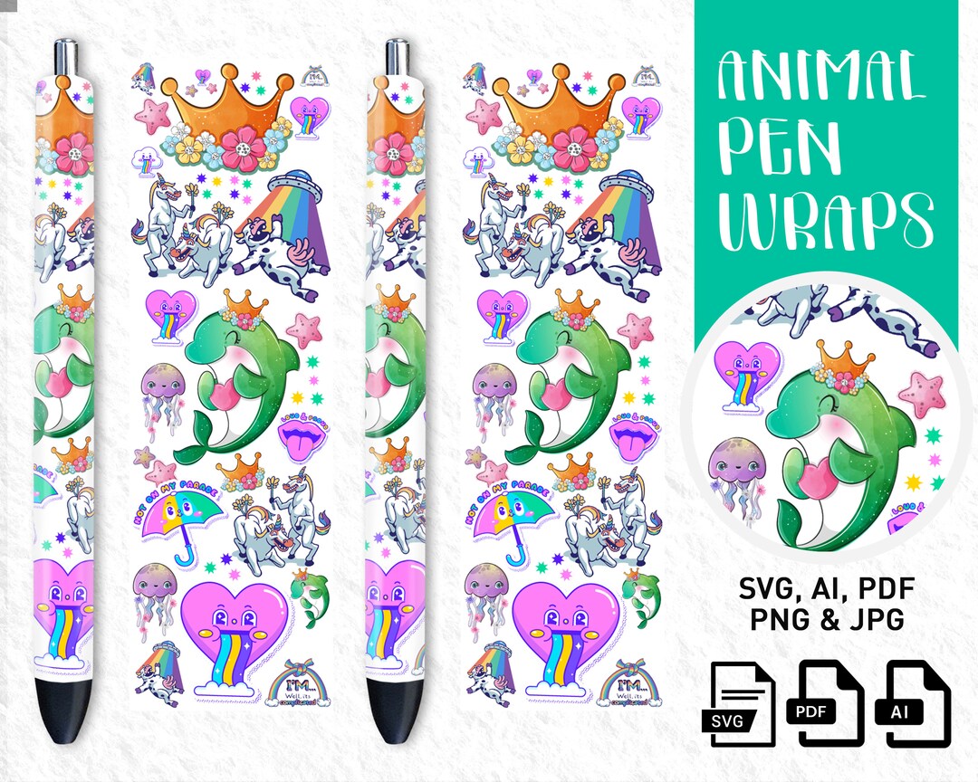 Animal Pen Wrap Epoxy Pen Wraps Pen Wrap Png Pen Wrap SVG Etsy