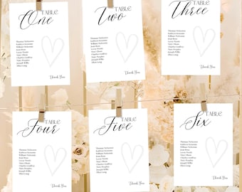 Elegant Wedding Seating Chart Template: Printable Reception Cards (Digital Download)