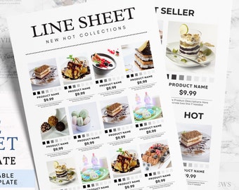 Editable Wholesale Line Sheet Template: Retail Catalog (A4 & Letter) (Canva)