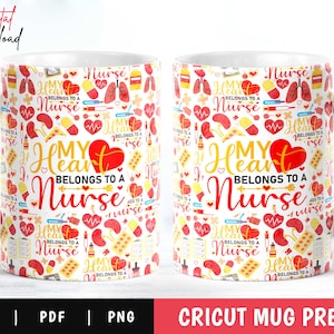 Nurse Mug Wrap, Sublimation Mug Wrap, Coffee Mug Wrap, Medical Mug Wrap, Cricut Mug Press, Pharmacy Mug, Cricut Mug Wrap, PNG Mug Template