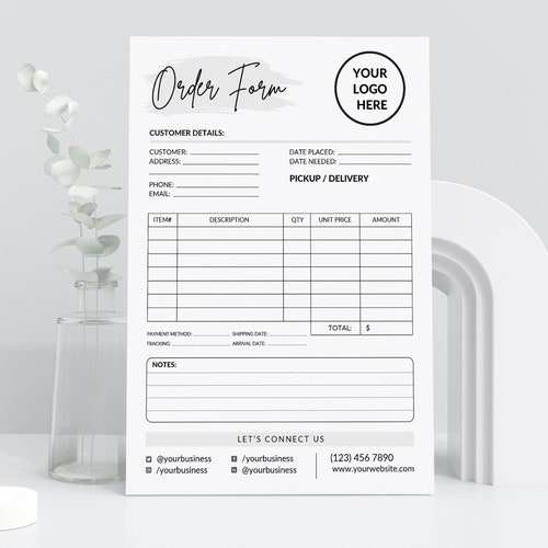 Custom Order Form Template Purchase Order Form Template - Etsy