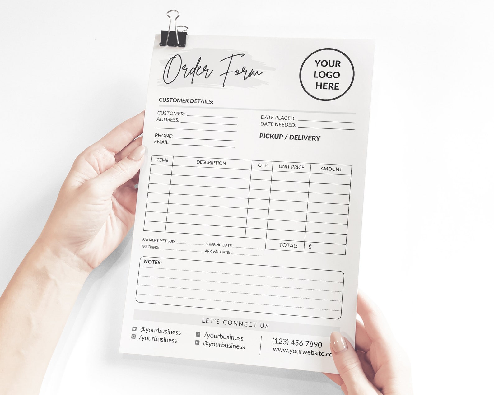 Custom Order Form Template Purchase Order Form Template Etsy