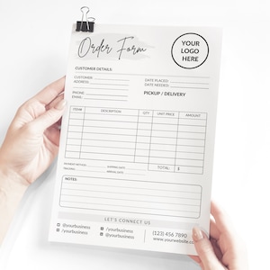 Order Form Template | Purchase Order Form | Custom Order Form Canva | Craft Order Form | Etsy Shop Order Form | Small Business Order Forms