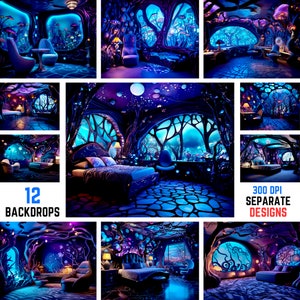 Fairytale Room Backdrops PNG, Maternity Backdrops, Photo Background, Digital Backdrops PNG, Studio Backdrops, Photography Backdrops Bundle