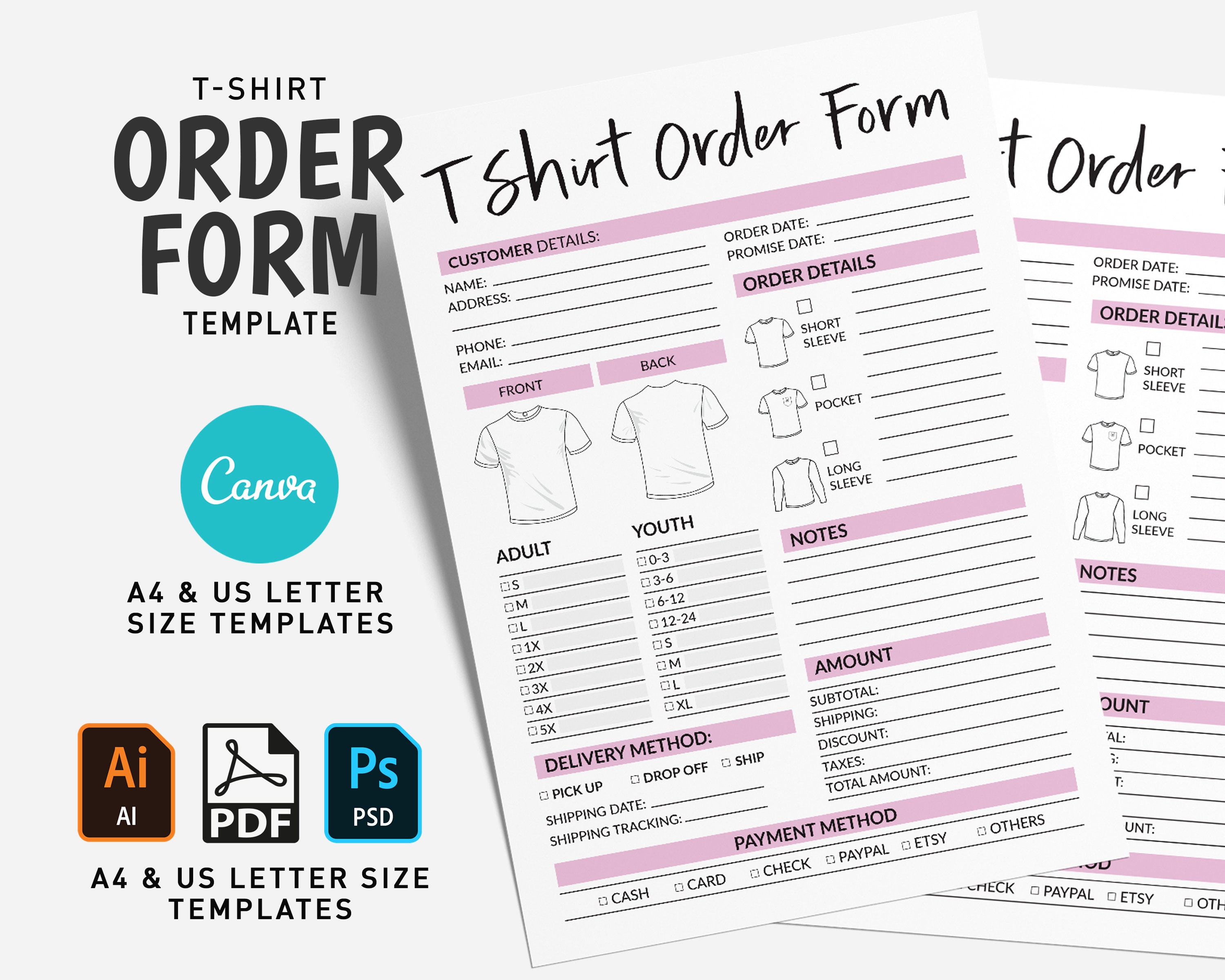 T shirt Order Form Template Printable