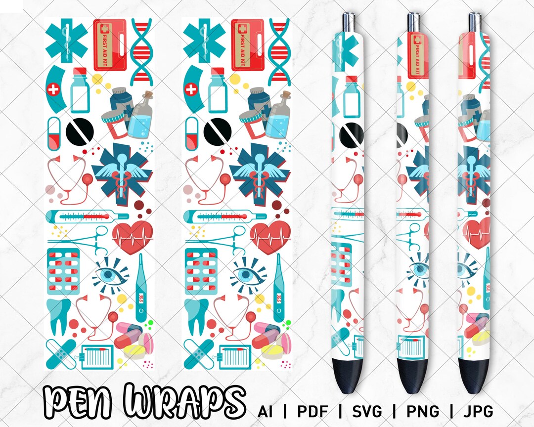 Pharmacy Pen Wrap, Epoxy Pen Wraps, Pen Wrap Png, Pen Wrap SVG, Glitter